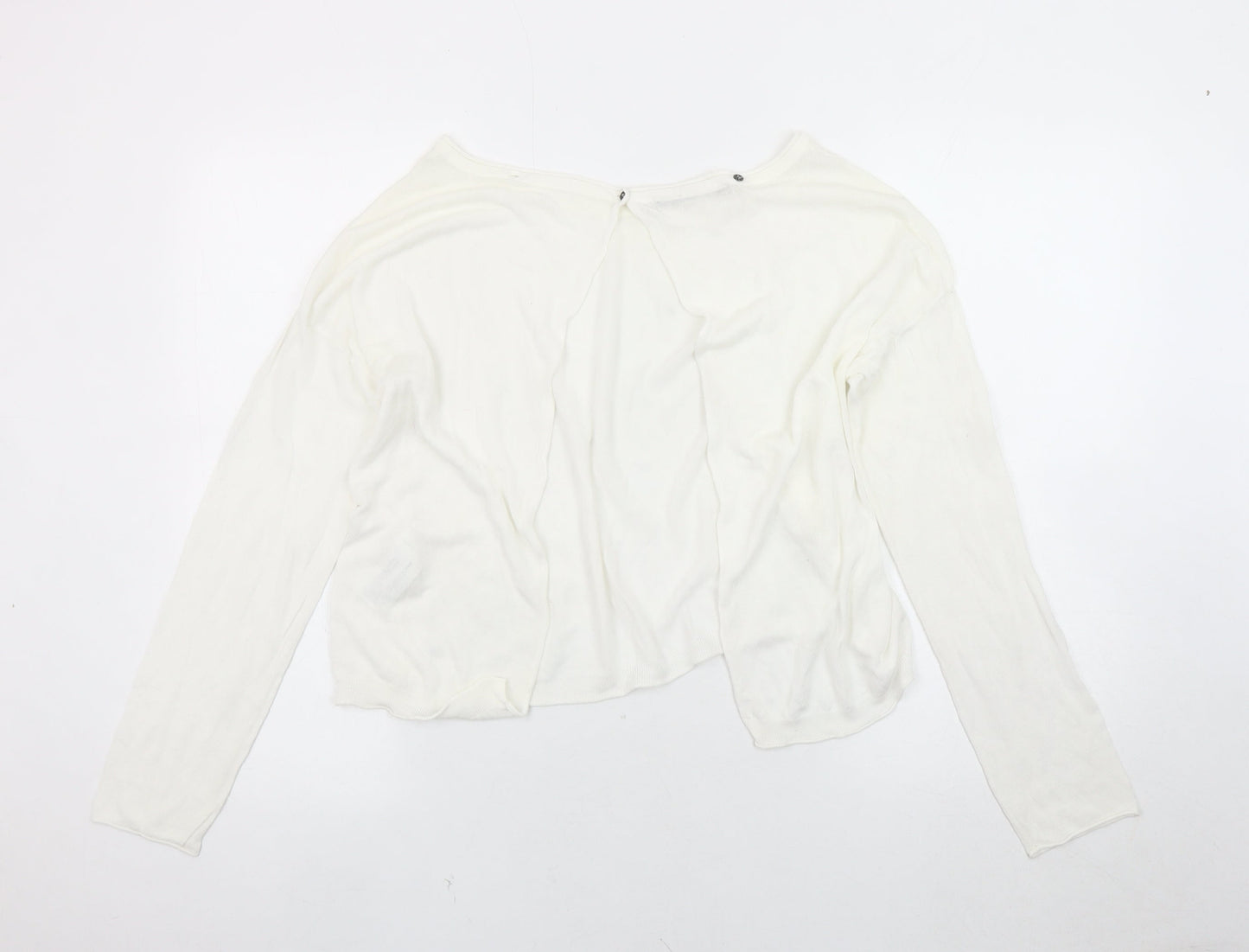 Passport Women's White Knit Long Sleeve Top Size 12