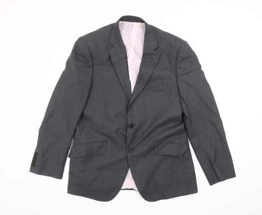 Marks and Spencer Men's Grey 38S Wool Suit Jacket
