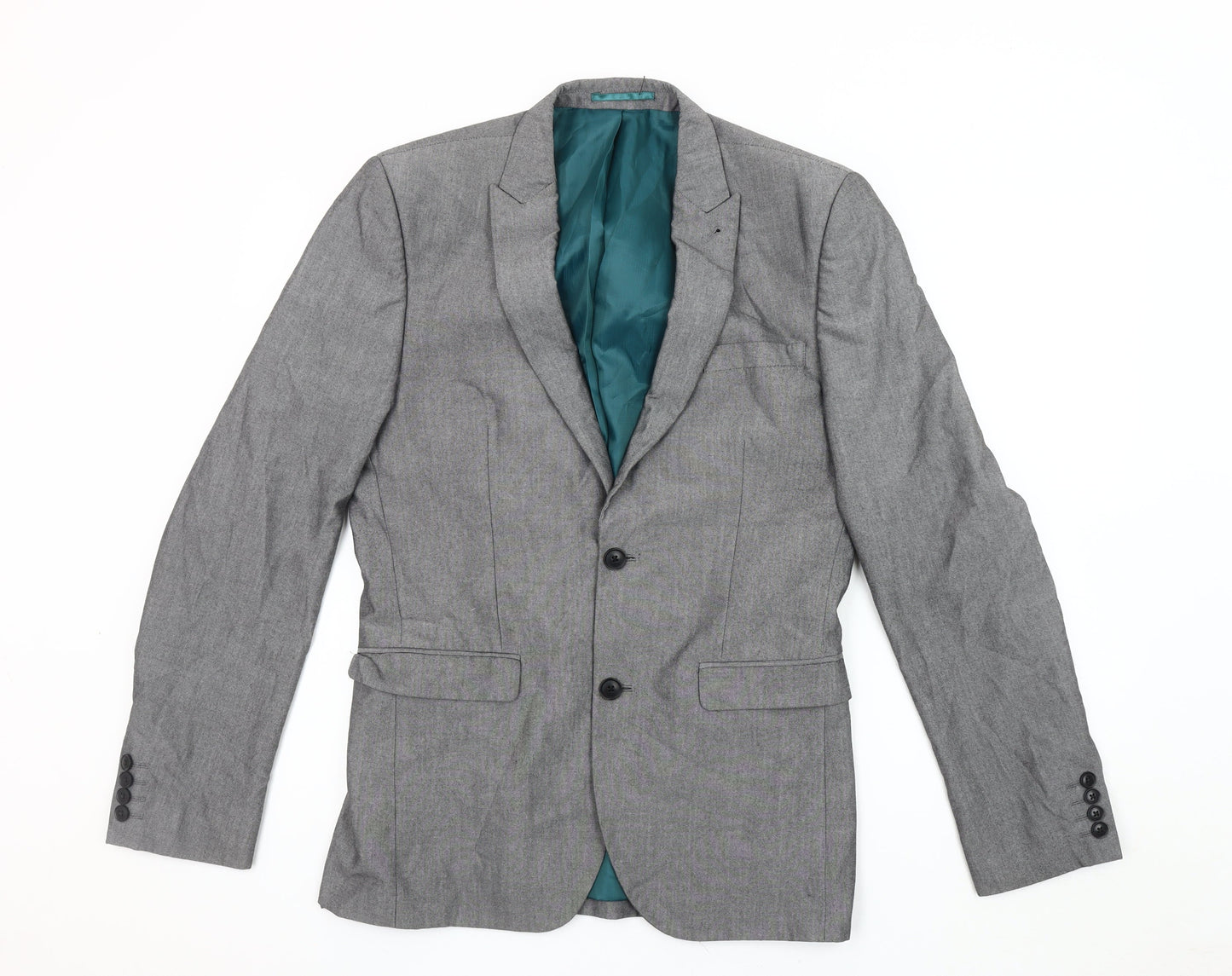 Next Men's Grey Long Length Blazer Jacket Size 38L