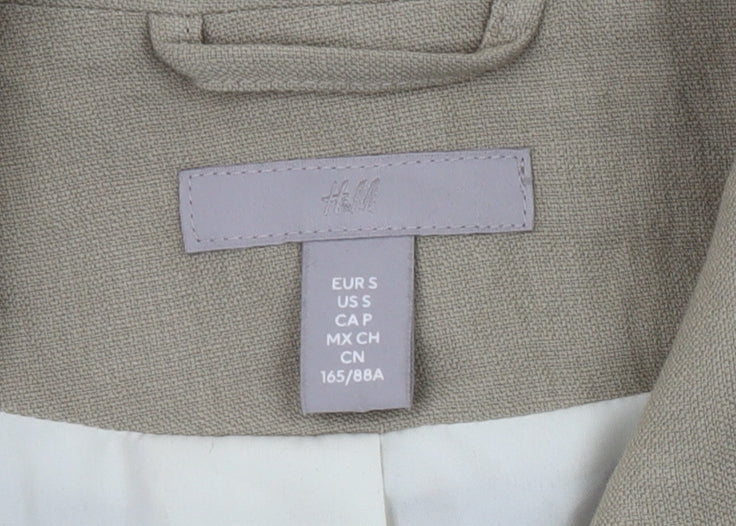 H&M Women's Beige Linen Jacket Dress Size 8
