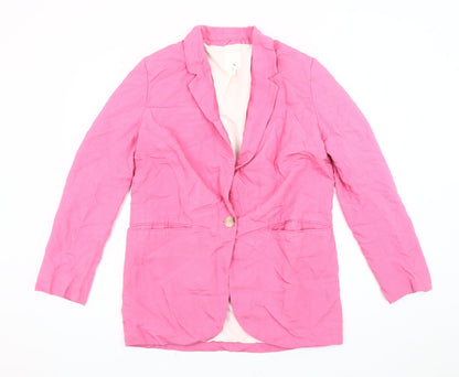 H&M Women's Pink Blazer - Size 8