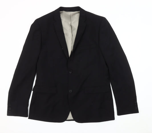 Topman Men's Black Blazer, Size 42, Formal Classic Jacket