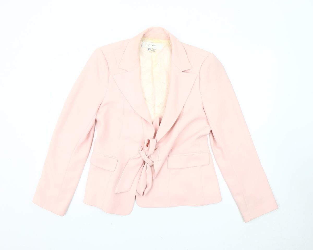 Zara Women Pink Blazer, Size 14, Classic Regular Fit
