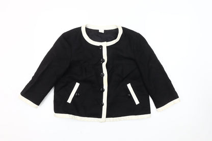 Additional front view of Camaieu Women's Black 3/4 Sleeve Blazer, size 10