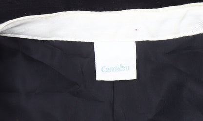 Close-up detail of Camaieu Women's Black 3/4 Sleeve Blazer, size 10