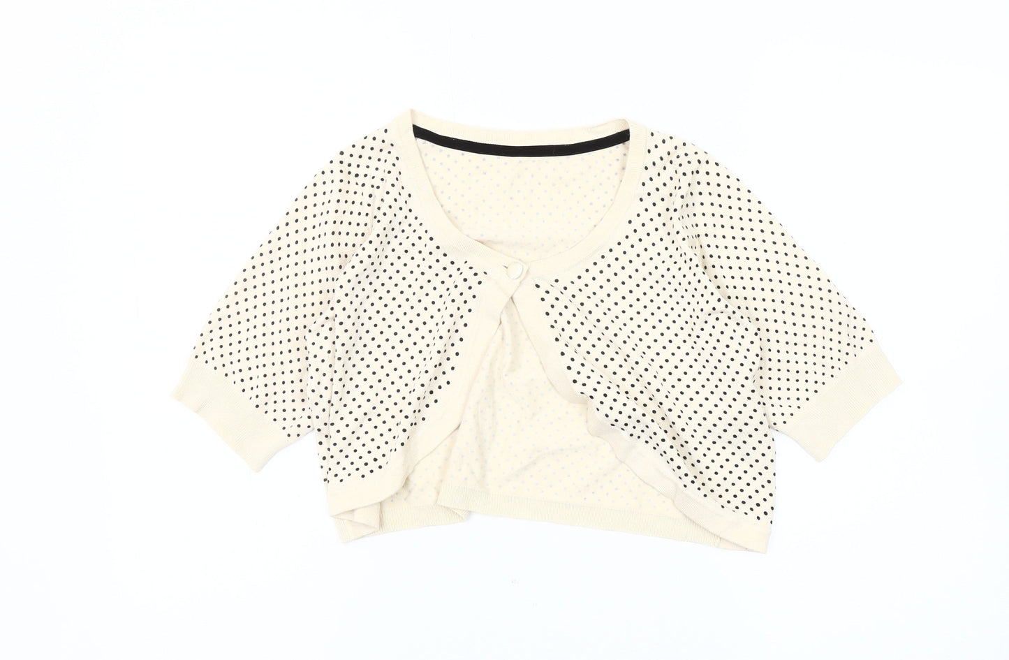 Marks & Spencer Women's Ivory Polka Dot Cardigan Size 14