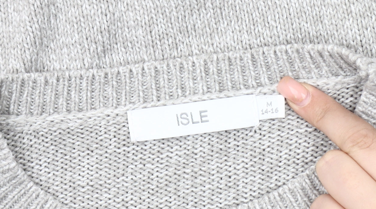 ISLE Women's Grey Knit Pullover Jumper M