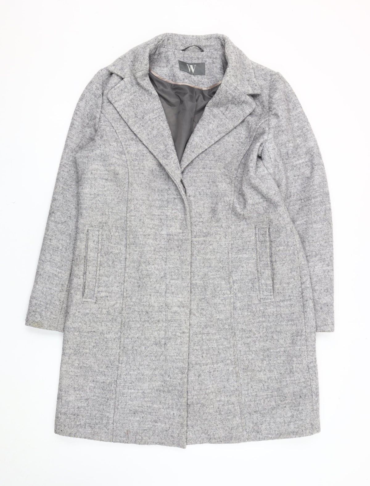 BHS Women's Grey Wool Blend Coat Size 14