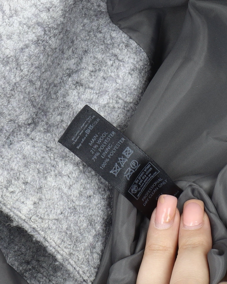 BHS Women's Grey Wool Blend Coat Size 14