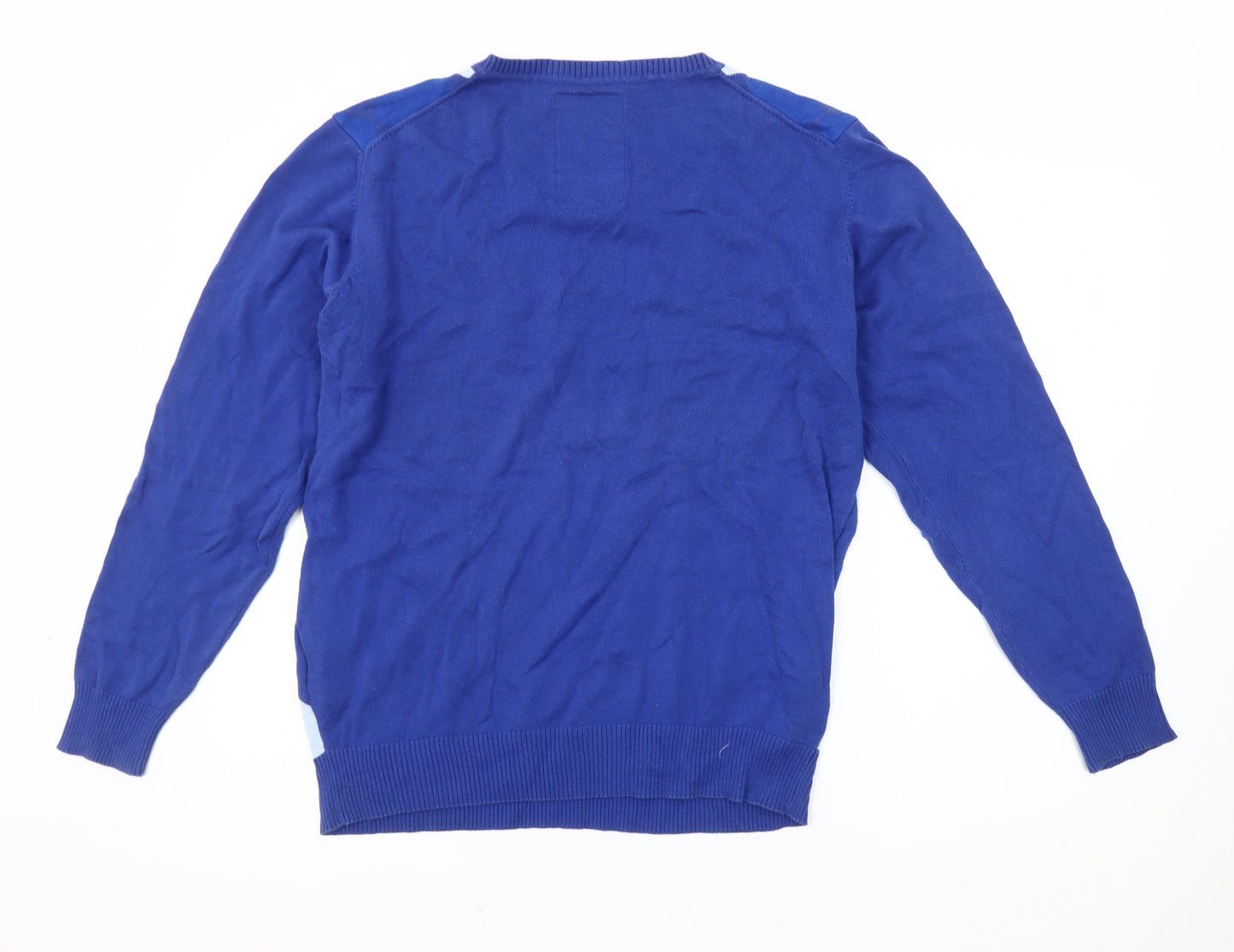Enrico Rossi Men's Blue Argyle Knit Pullover Jumper M