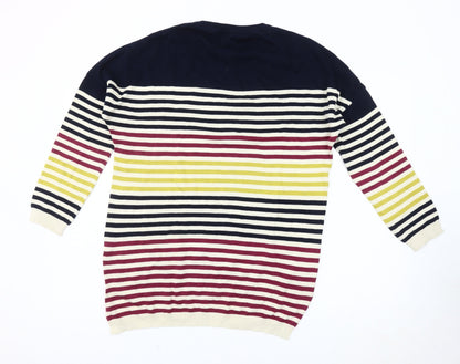 Brakeburn Women's Multicoloured Striped Pullover Jumper Size 8