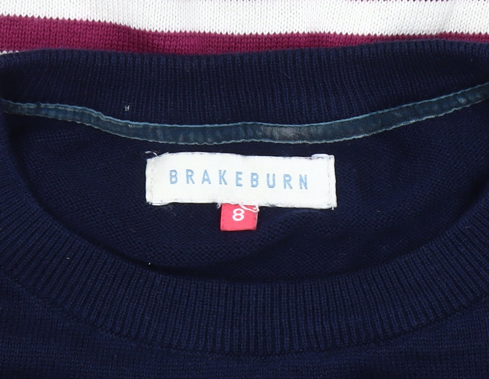 Brakeburn Women's Multicoloured Striped Pullover Jumper Size 8