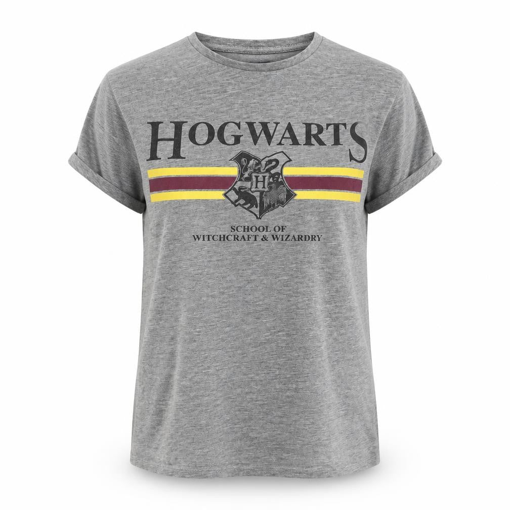 Harry Potter Women's Grey Hogwarts T-Shirt Size 10
