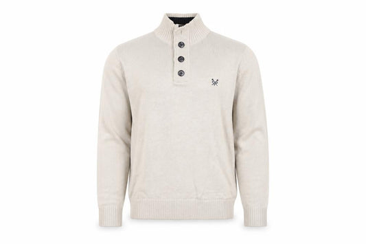 Crew Clothing Men's Beige Henley Jumper Size S