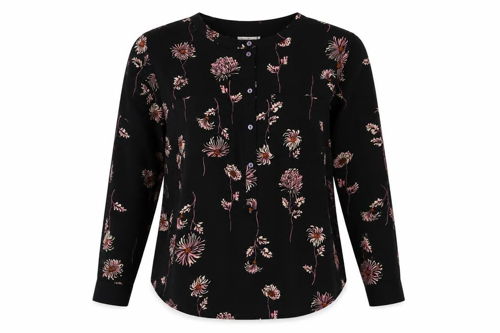 Jacqueline de Yong Women's Black Floral Blouse, Size 12