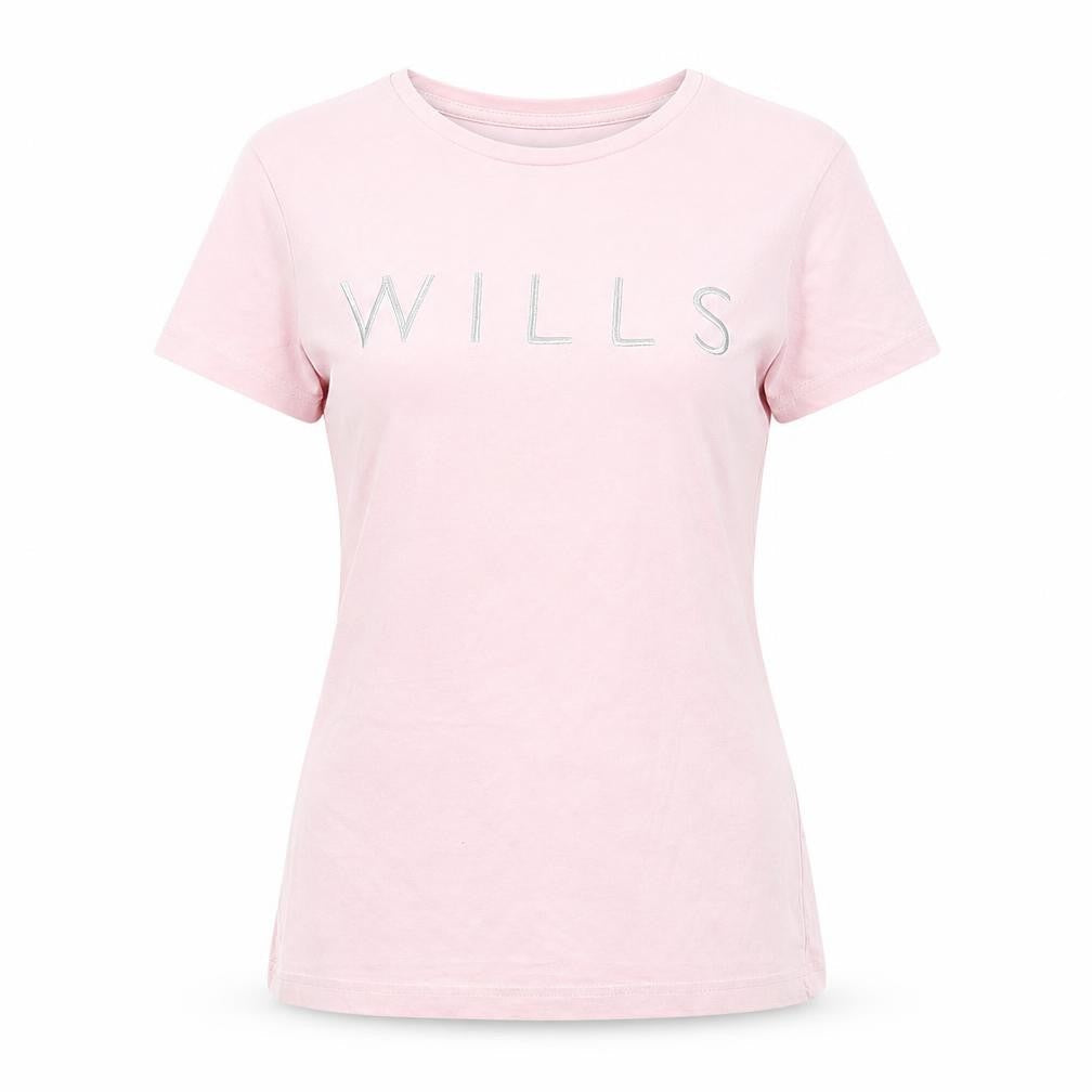 Jack Wills Women's Pink T-Shirt, Size 4, Casual Crew Neck