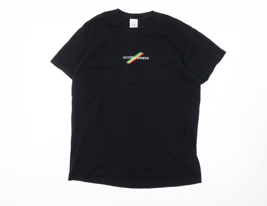 Goose and Gander Men's Black Medium Embroidered T-Shirt