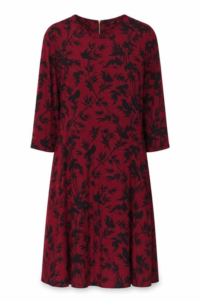 Oasis Women's Red Animal Print Dress, Size 12