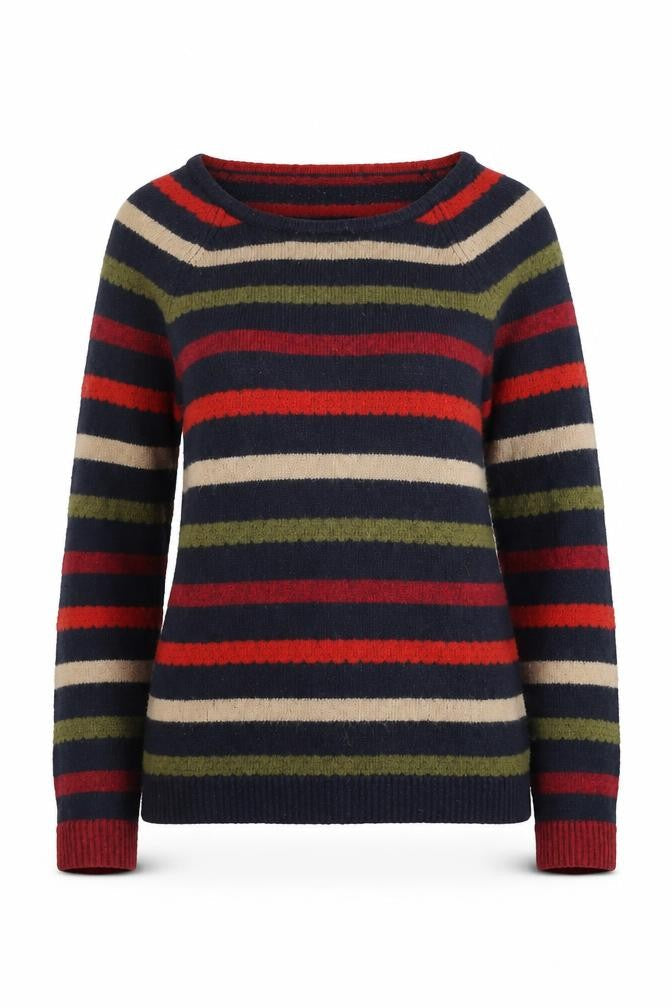 Laura Ashley Women's Multicoloured Striped Pullover Jumper