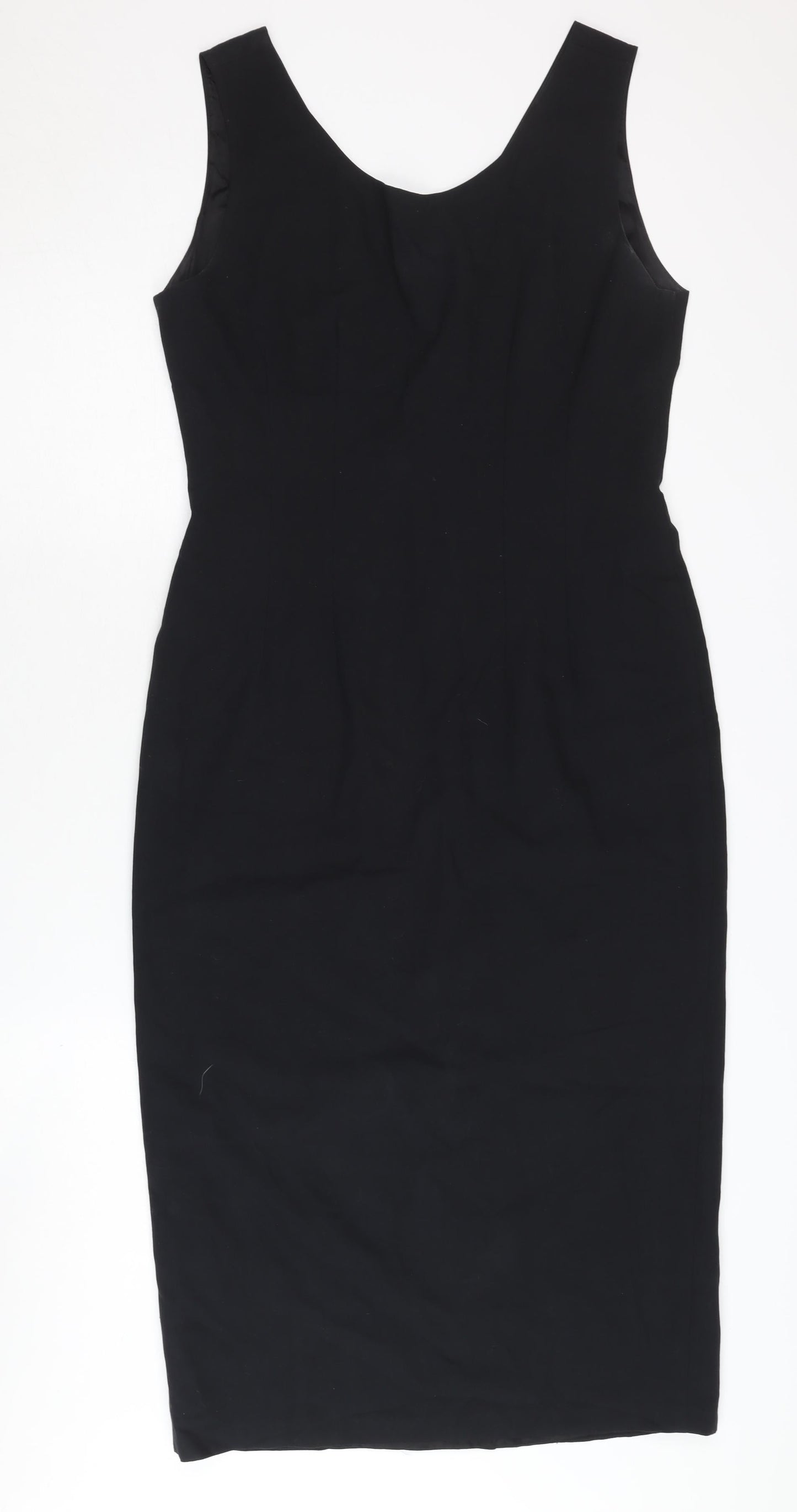 Warehouse Women's Black Midi Sheath Dress Size 12