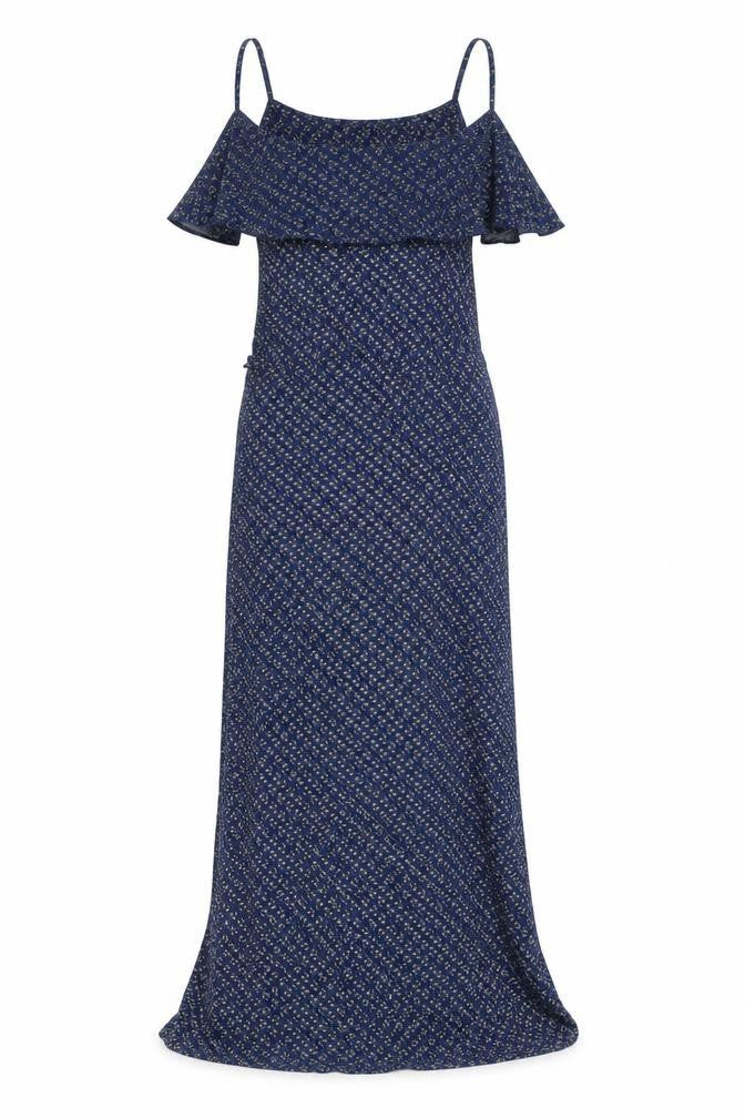 Oasis Women’s Blue Floral Maxi Dress, Strappy Sleeve, M