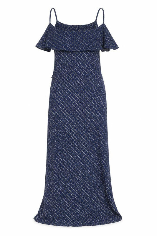 Oasis Women’s Blue Floral Maxi Dress, Strappy Sleeve, M
