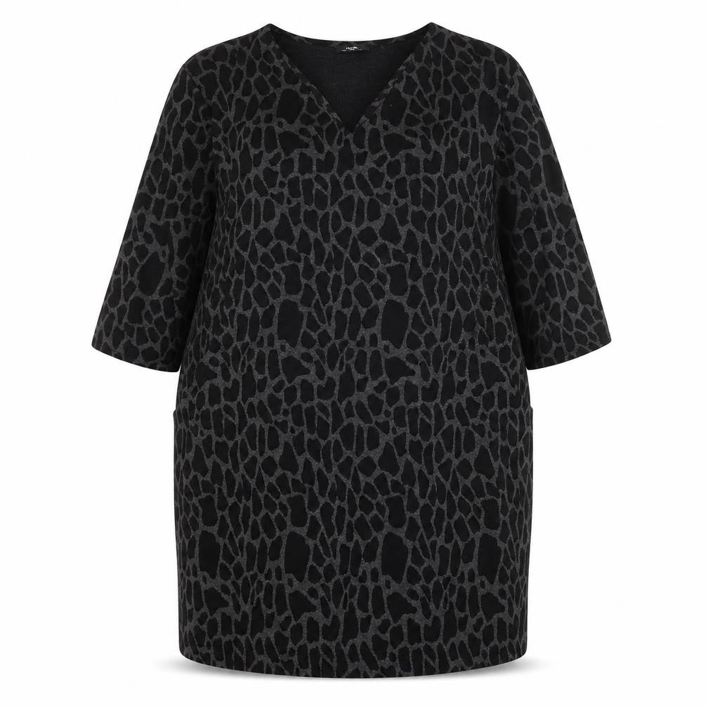Wallis Women's Black Animal Print Jersey Dress Size 18
