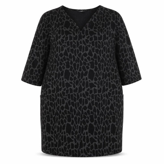 Wallis Women's Black Animal Print Jersey Dress Size 18