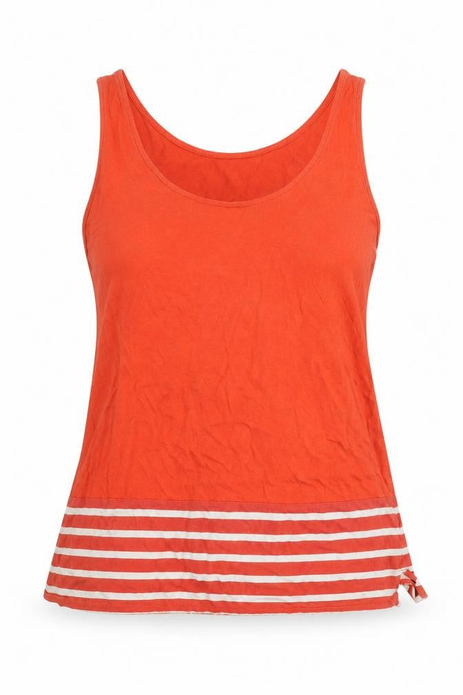 Gap Women's Orange Tank Top L Striped Casual