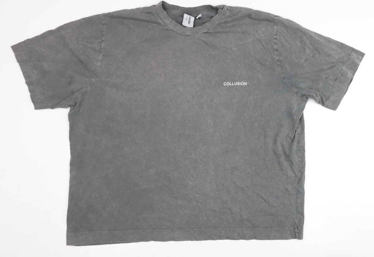 Collusion Grey Unisex T-Shirt, Size 20, Artistic Print