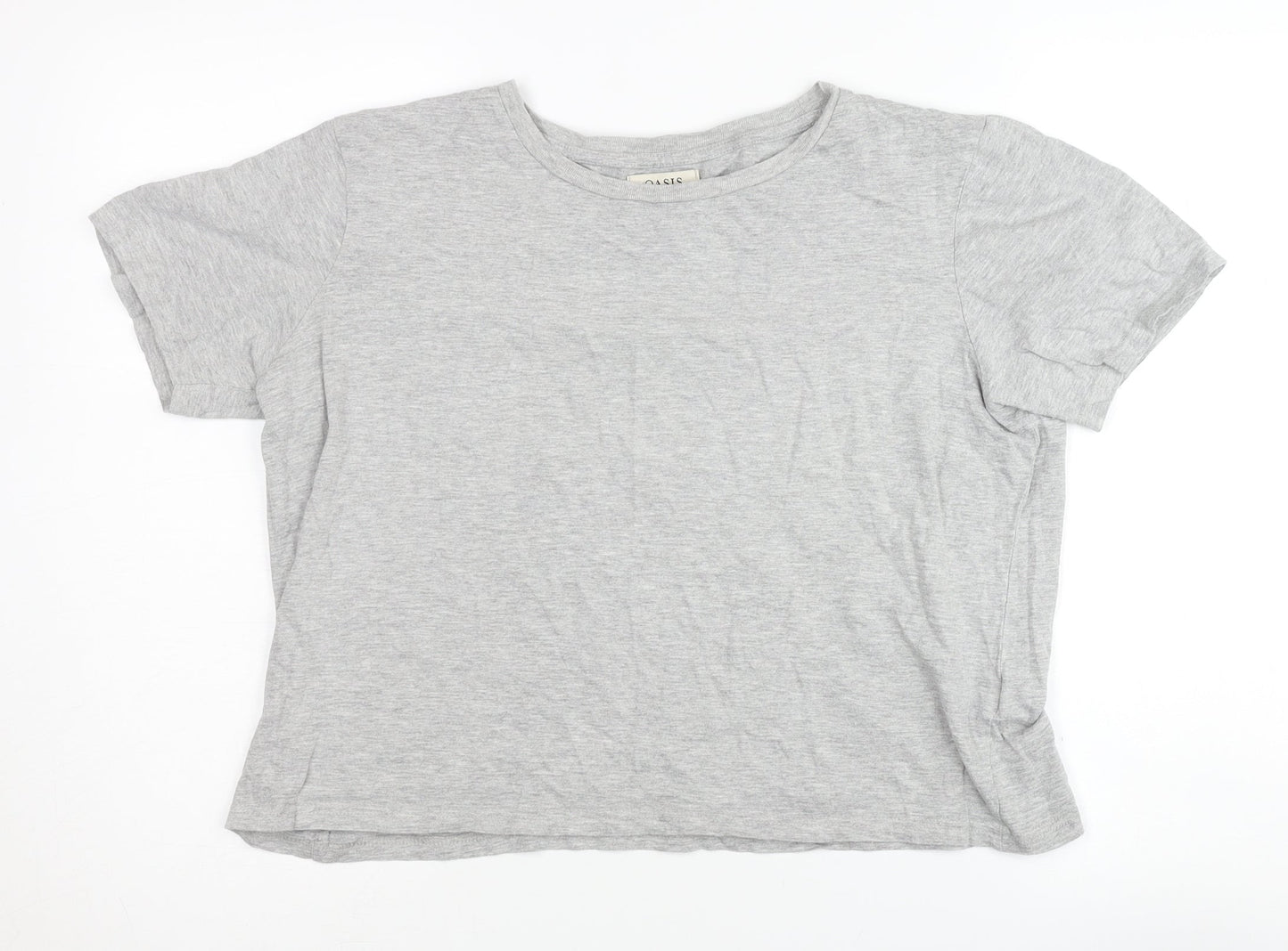 Oasis Women's Grey Crew Neck T-Shirt - Size M, Casual Wear