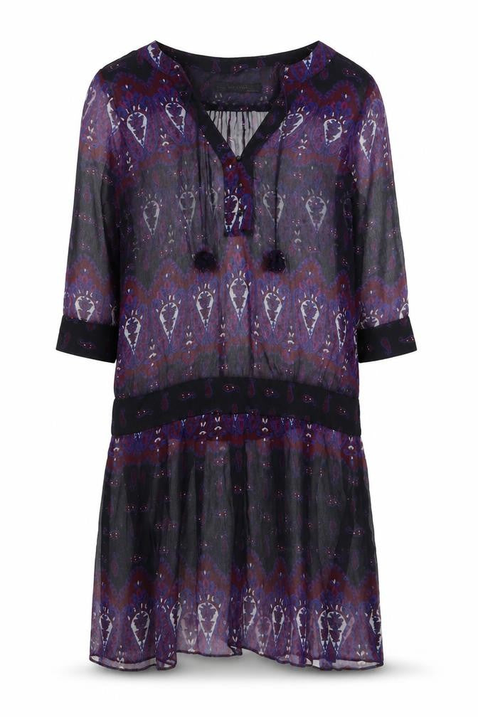 Zara Basic Women's Multicoloured Paisley Shift Dress L