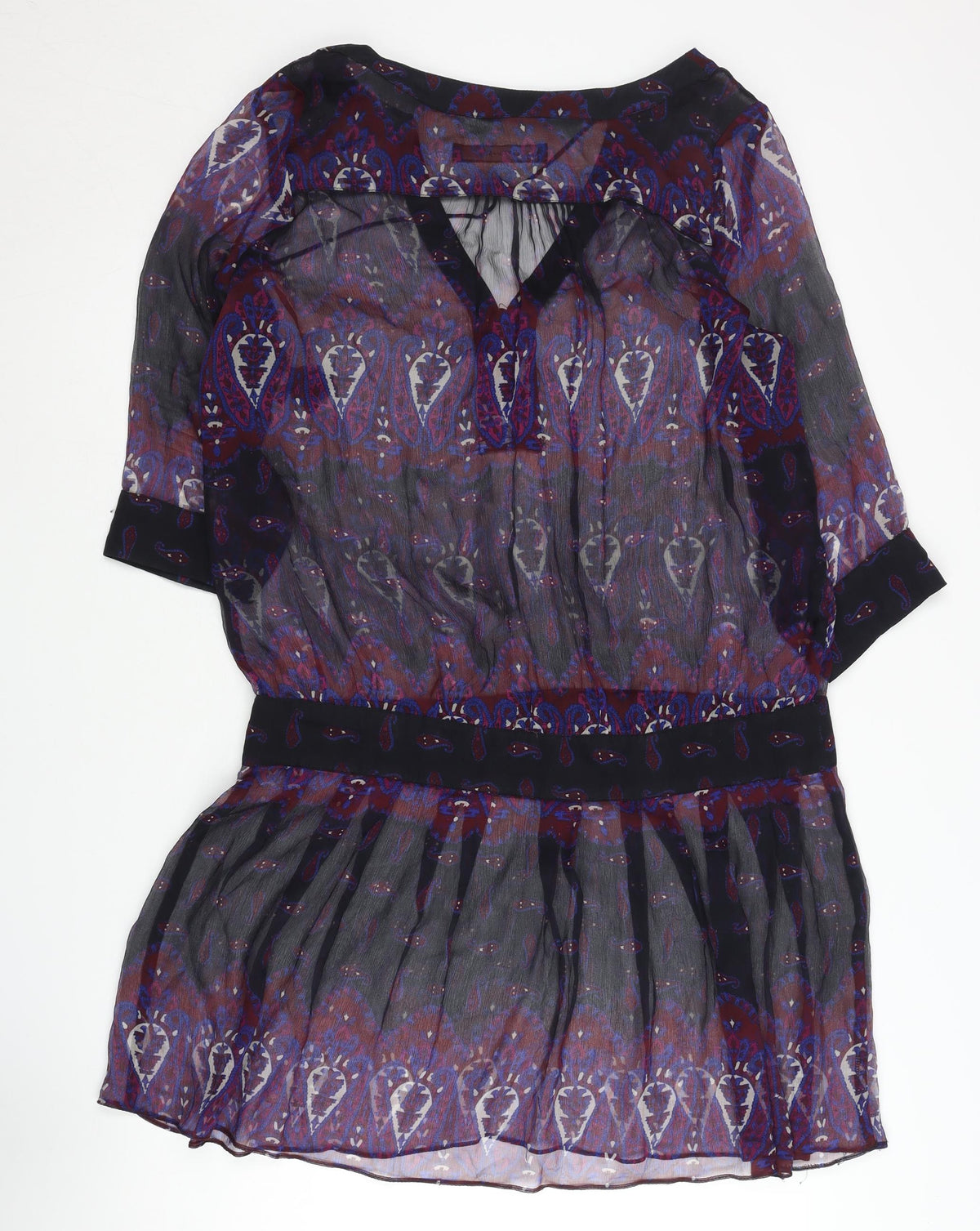 Zara Basic Women's Multicoloured Paisley Shift Dress L