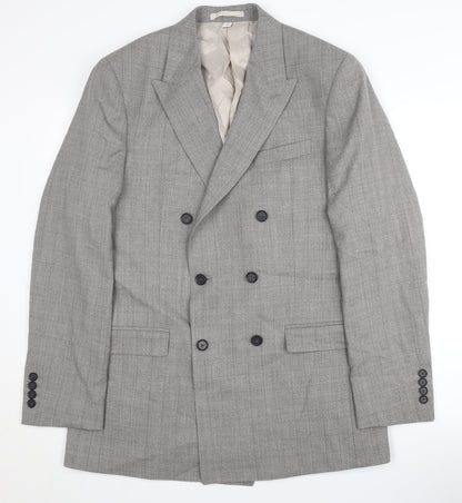 Additional front view of Autograph Men’s Grey Double-Breasted Blazer 40L