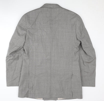 Back view of Autograph Men’s Grey Double-Breasted Blazer 40L