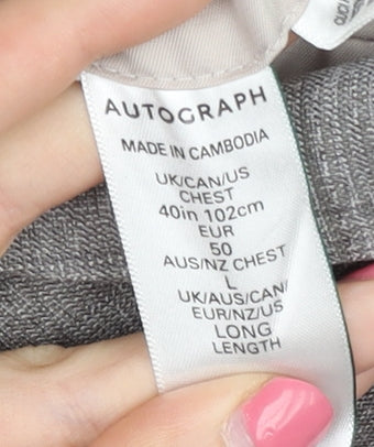 Brand and care label for Autograph Men’s Grey Double-Breasted Blazer 40L