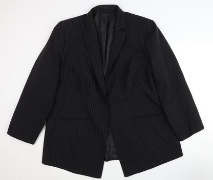 Essence Women's Black Pinstripe Blazer Size 16