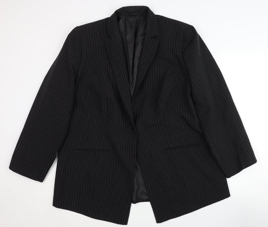 Essence Women's Black Pinstripe Blazer Size 16
