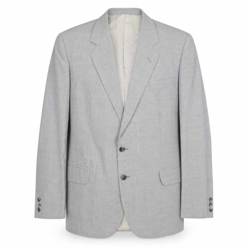 Sumrie Men's Grey 46 Regular Fit Single-Breasted Blazer