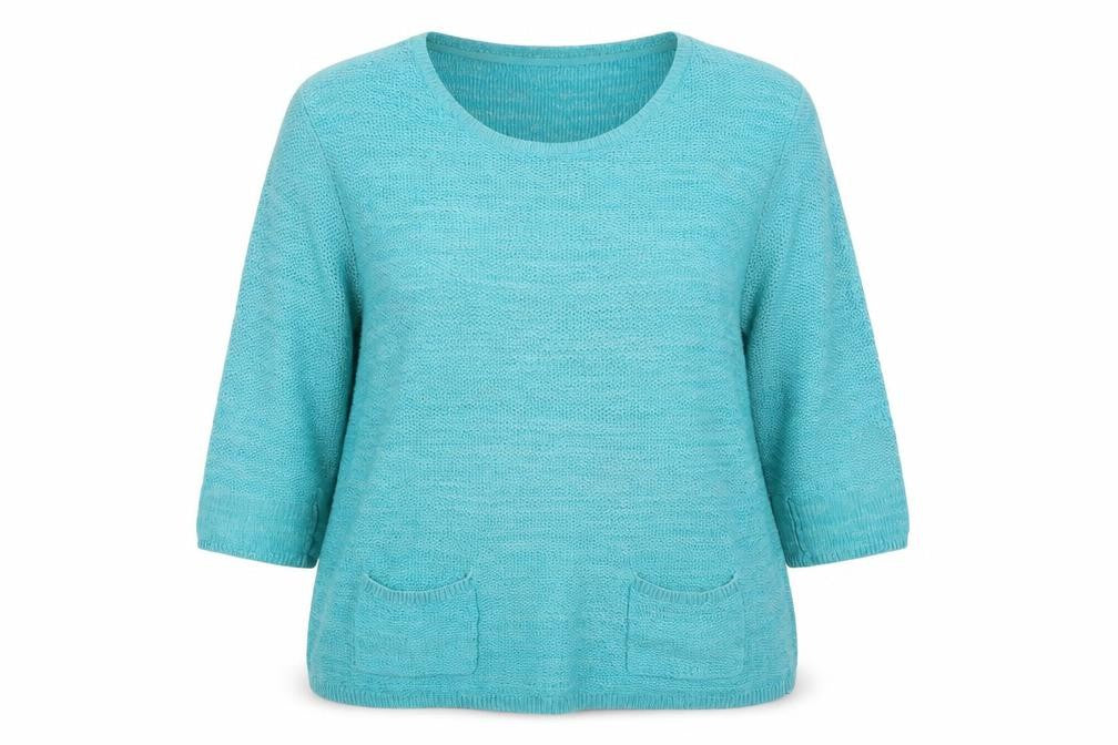 DASH Women's Blue Cotton Pullover Jumper Size 16