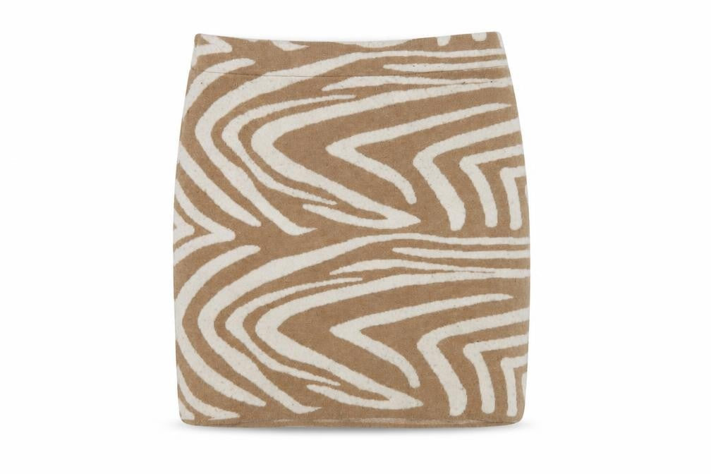 Bershka Women's Beige Animal Print Pencil Skirt
