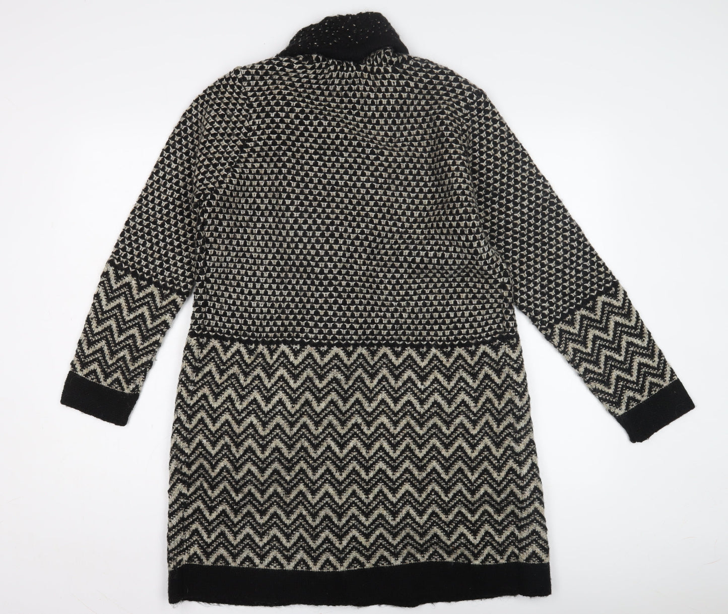 Marks and Spencer Women's Black Geometric Open Front Cardigan M