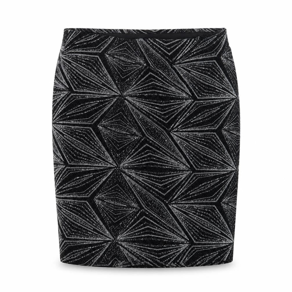 Women's Black Geometric Pencil Skirt M