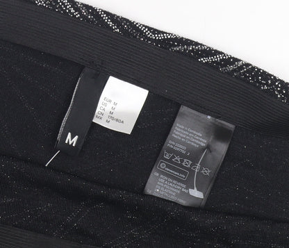 Women's Black Geometric Pencil Skirt M