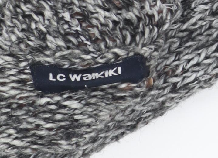 LC Waikiki Women's Grey Open Front Cardigan Long Sleeve Knit