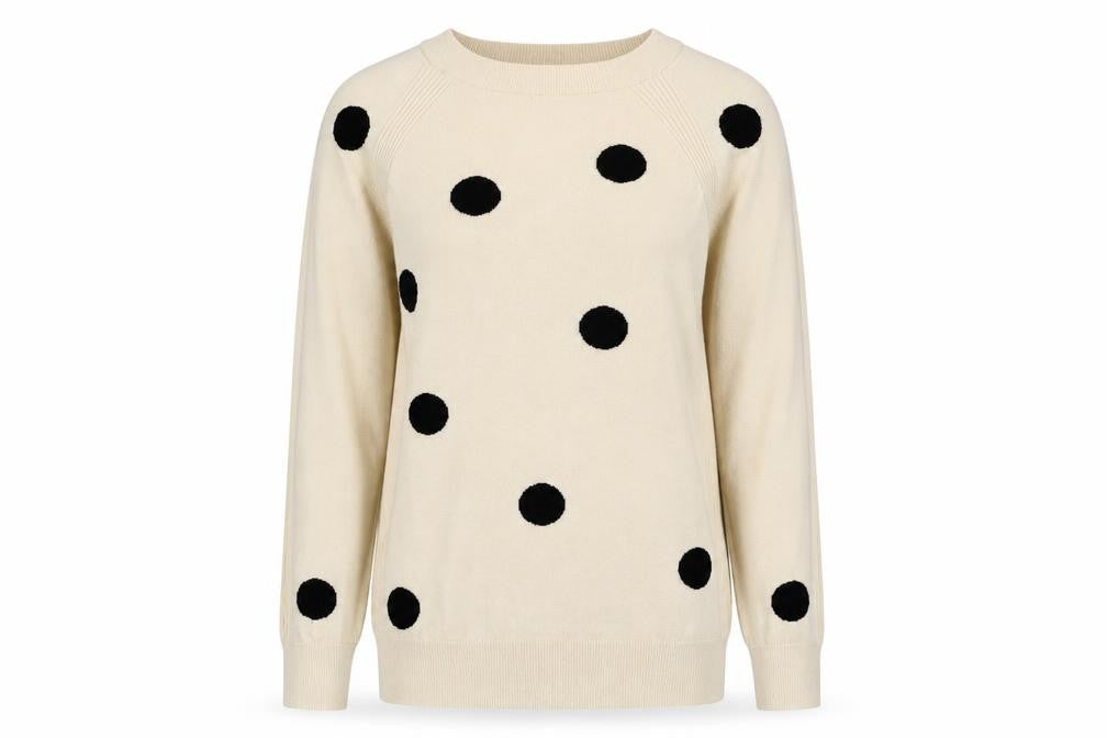 Next Women's Beige Polka Dot Pullover Jumper Size 8
