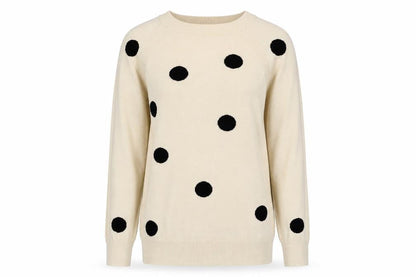 Next Women's Beige Polka Dot Pullover Jumper Size 8
