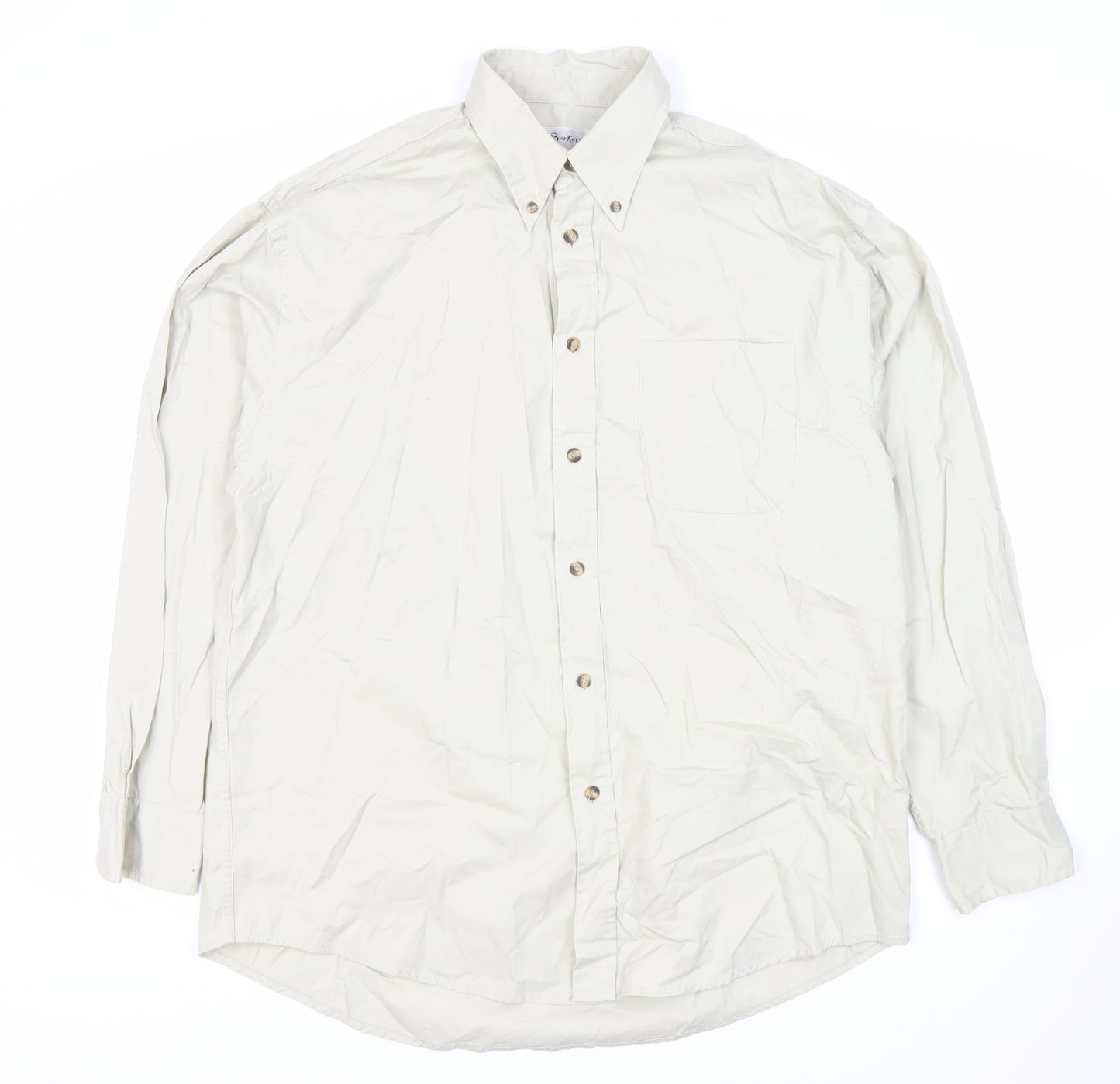 Berkeley Men's Beige Dress Shirt M Button-Down