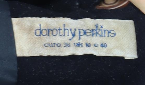 Dorothy Perkins Women's Black Wool Overcoat Size 8