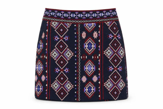 Monsoon Women's Blue Embroidered Skirt Size 12